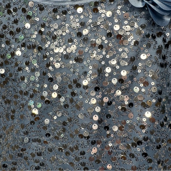 BISCOTTI Blue Sequin Tiered Special Occasion Dress Fancy Party Size 12 - Picture 5 of 16